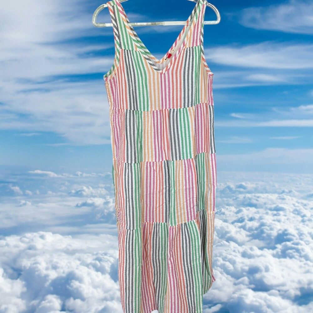 Marine Layer Corinne Cotton Printed Maxi Dress Womens Medium M